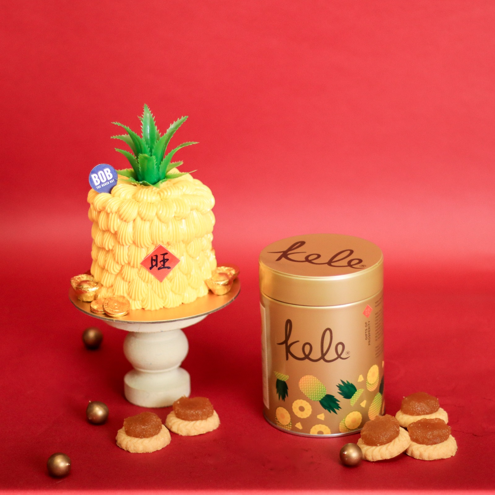 Bundle 4: 3D Mini Golden Pineapple Brownie X Kele Traditional Pineapple Tarts Bundle 